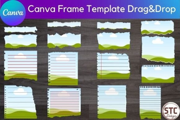16 Torn Paper Border Canva Frames: Instant Texture & Style