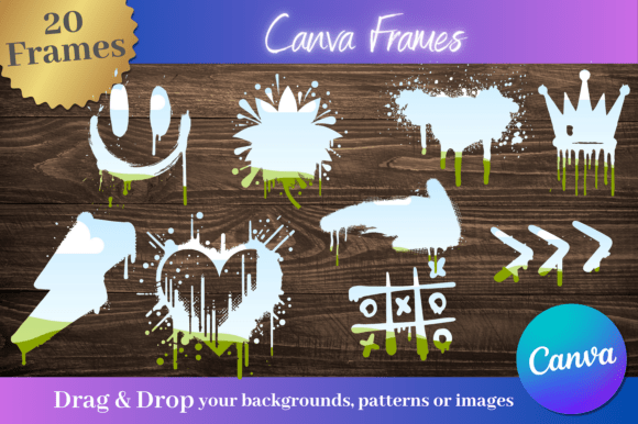 20 Custom Graffiti Canva Frames for Urban Design