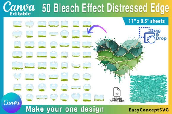 50 Canva Bleach Effect Distressed Edge Templates for Authentic Designs
