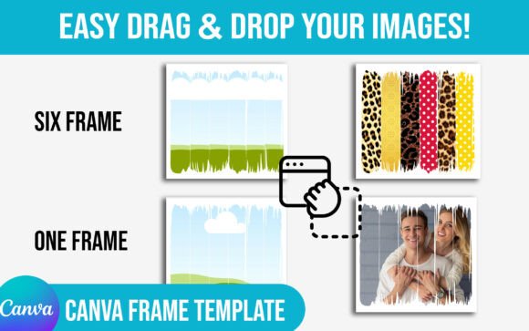 Brushstrokes Canva Frame Template: Artistic Edge for Your Designs