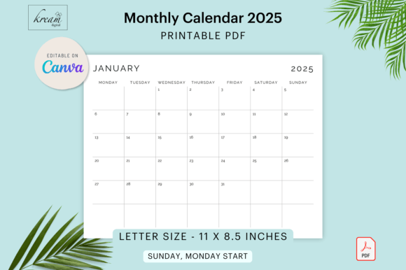 CANVA 2025 Monthly Templates: Plan Your Year with Clarity