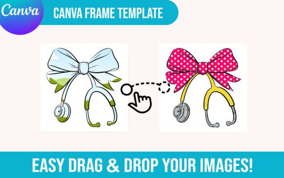 Coquette Bow CANVA Frame Template Design: Instant Elegance