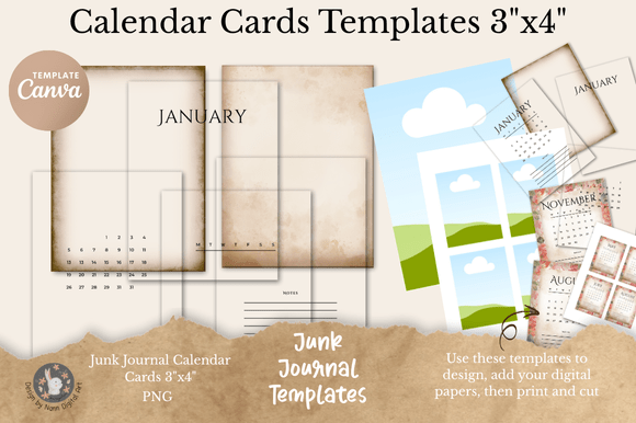 Craft Timeless Junk Journal Pages with Editable Calendar Cards
