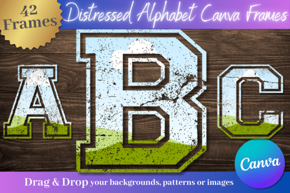 Distressed Varsity Letters Canva Frames: A Designer's Review