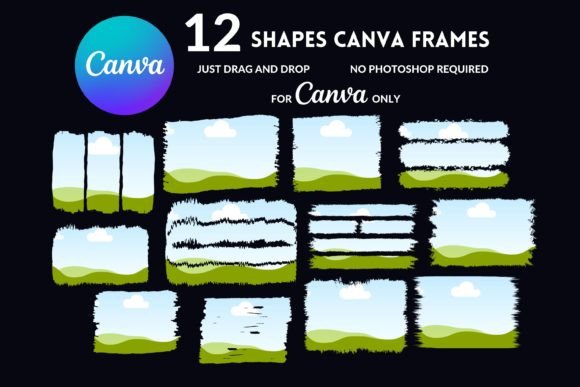 Editable Canva Frames: Grunge Backgrounds & Brushstroke Templates