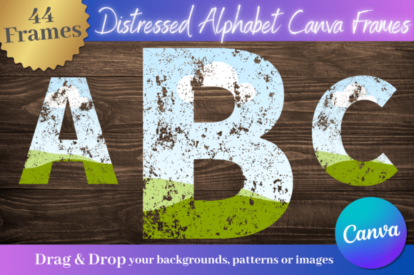Elevate Projects with Distressed Alphabet Canva Frames
