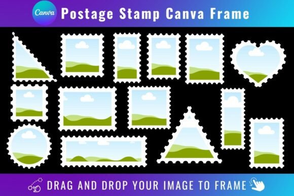 Elevate Your Brand with Postage Stamp Canva Frame Sets
