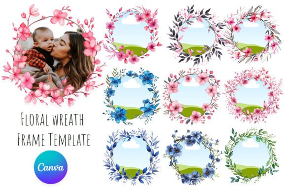 Elevate Your Designs with a Floral Wreath Canva Frame Template
