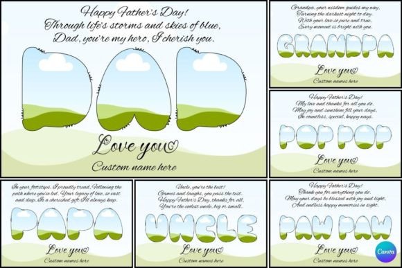 Father's Day Canva Frame: A Personalized Photo Collage Template