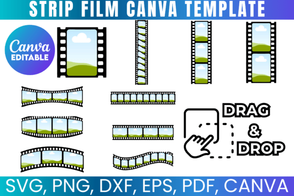 Strip Film Canva Frames: A Vintage Touch for Modern Photos