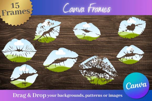 Transform Your Designs: 15 Custom Canva Lip Shape Frames