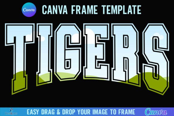 Unleash School Spirit with Tigers Canva Frame Varsity Mascot