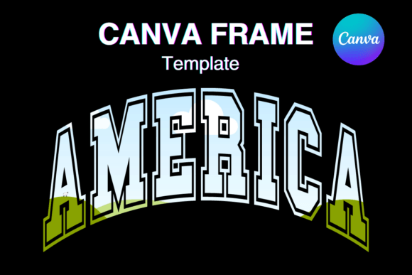 USA America Patriotic Canva Frame Photo: A Digital Design Asset